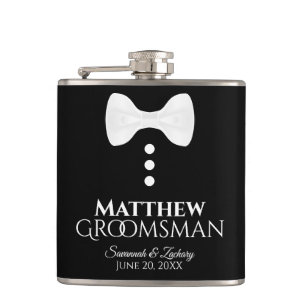 Petaca Fun White Tie Tuxedo Groomsman Boda Flask