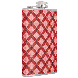 Petaca Funda de tartán de cruz rosa con ligero relieve ás