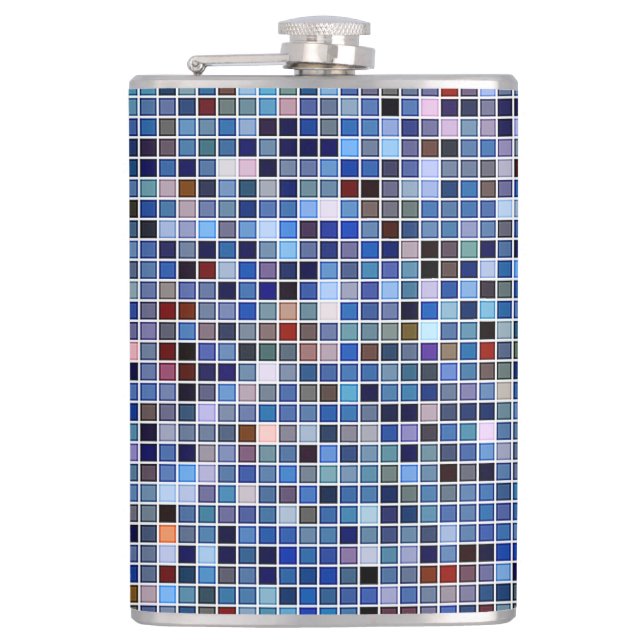 Petaca Funky Blue 'Bathroom Tiles' Pattern (Anverso)
