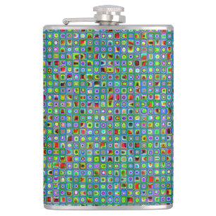 Petaca Funky Turquesa Texturizado Mosaico Patrón
