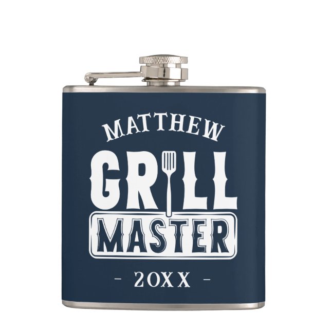 Petaca Funny BBQ Grill Master Barbacoa Personalizada King (Anverso)