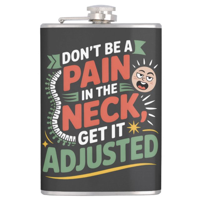 Petaca Funny Chiropractic Spine Care Quote (Anverso)