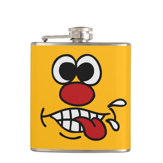 Petaca Funny Face personalizado flask (Anverso)