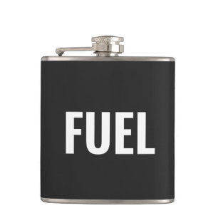 Petaca Funny Fuel blanco negro fresco minimalista