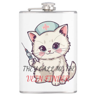 Petaca Funny Nurse Cat The Vein Finder Personalized