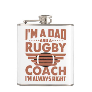 Petaca Funny Rugby Dad y Rugby Coach