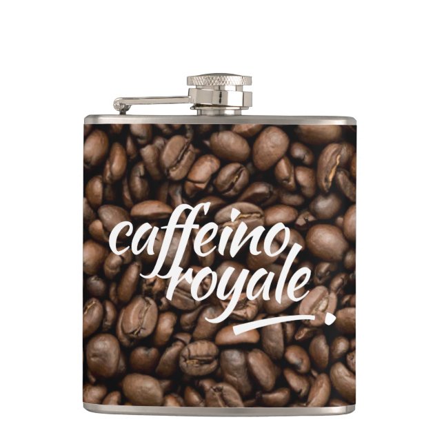 Petaca Funny Witty Pun Caffeino Royale (Anverso)