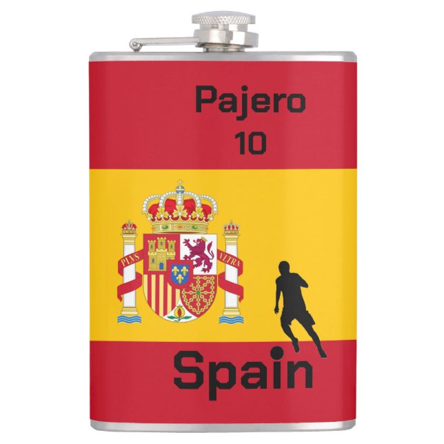 Petaca Fútbol en España, personalizable (Anverso)