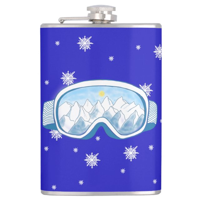 Petaca Gafas de esquí Baile de copos de nieve   (Anverso)