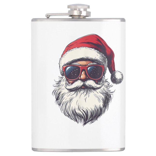 Petaca Gafas de sol retro cara de Santa Claus Cool Navida (Anverso)