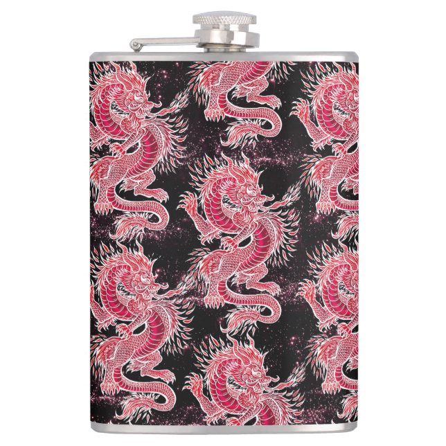 Petaca Galaxia del Dragón Rojo (Anverso)