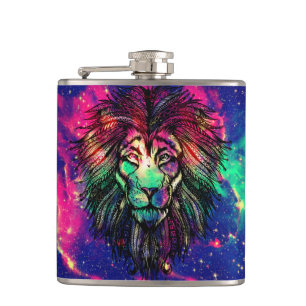 Petaca Galaxia Hipster del León Arcoiris