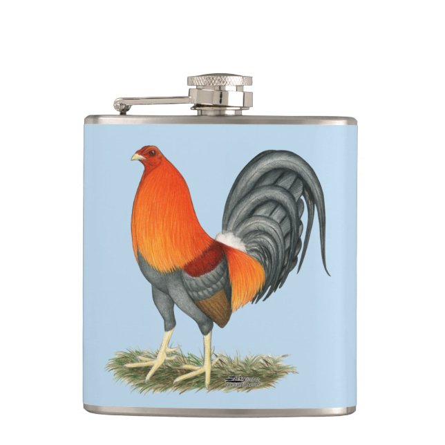 Petaca Gallo Azul Rojo Gamecock (Anverso)