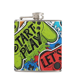 Petaca Gamer Pattern Flask