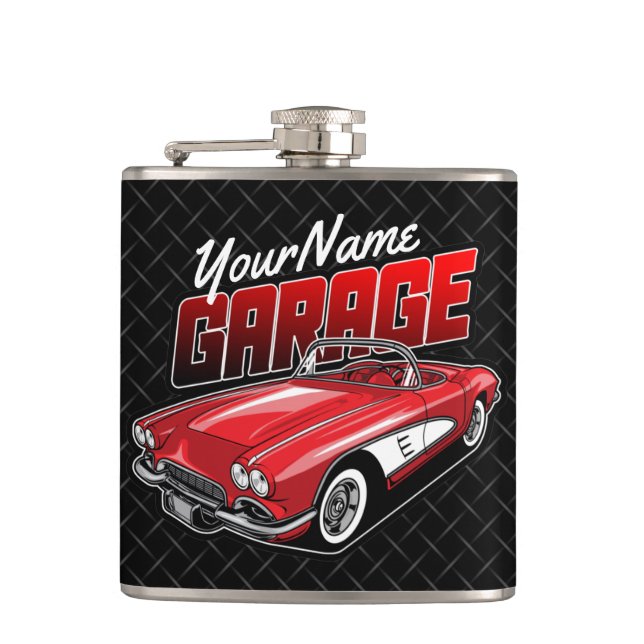 Petaca Garaje personalizado de 1961 C1 Red Classic Sports (Anverso)