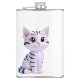 Petaca Gatito atigrado blanco