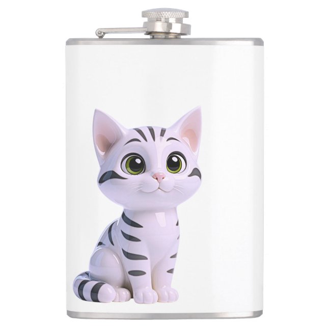 Petaca Gatito atigrado blanco (Anverso)