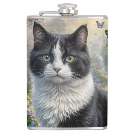 Petaca Gatito en el jardín de flores