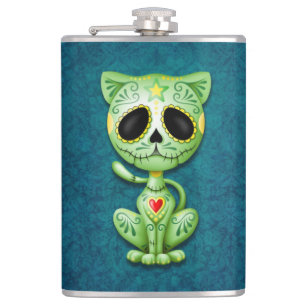 Petaca Gatito verde del azúcar del zombi