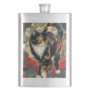 Petaca Gato afortunado de Kabuki estilo Sharaku