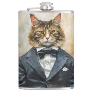 Petaca Gato con traje