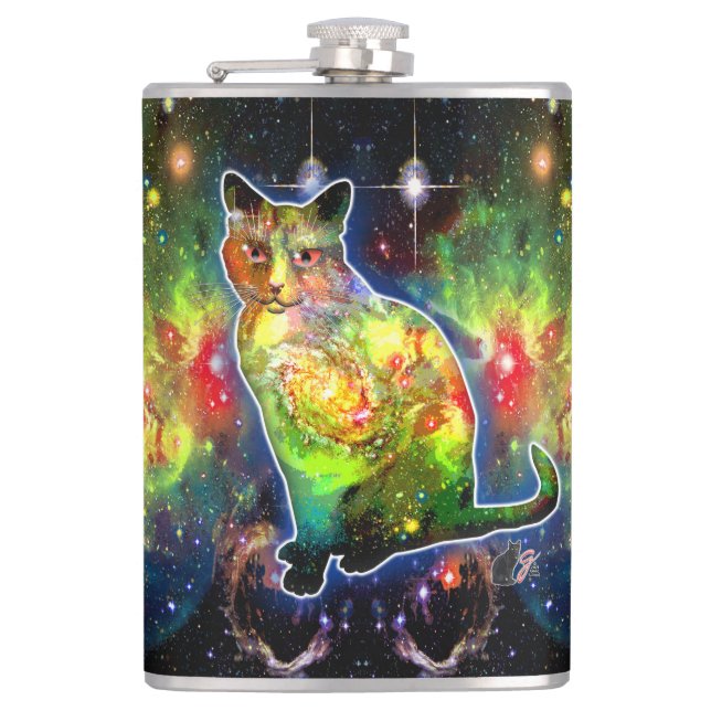Petaca Gato Cósmico Omicron (Anverso)