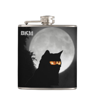 Petaca Gato de Ninja en la salida de la luna