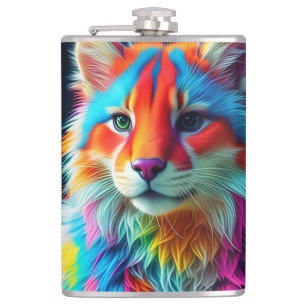 Petaca Gato de pieles color arcoiris