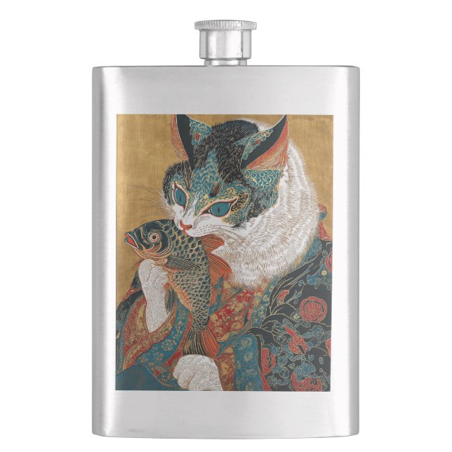 Petaca Gato de Ukiyo-e Kabuki estilo Sharaku (Anverso)