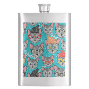 Petaca Gato en el gorra