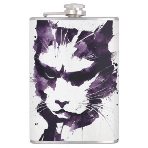 Petaca Gato Naturaleza salvaje Espíritu libre Pintura de 