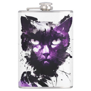 Petaca Gato Naturaleza salvaje Espíritu libre Pintura de