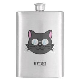 Petaca Gato oscuro Gato negro Gato Gris vestido con lente