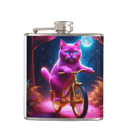 Petaca Gato Rosa En Un Sendero Escenario De Bicicleta Dor