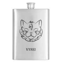 Petaca Gato tribal negro y blanco