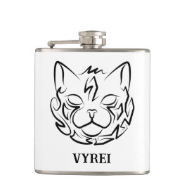 Petaca Gato tribal negro y blanco