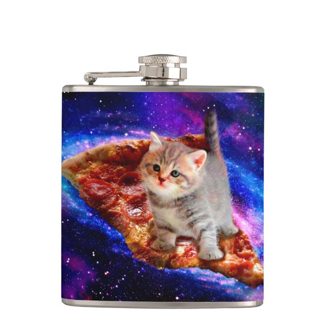 Petaca Gatos en pizza espacial (Anverso)