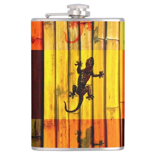 Petaca Geckos de arte pop (Anverso)