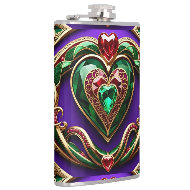 Petaca Gemstone Gold Filigree Heart & Snake Love Venus (Derecha)