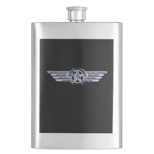 Petaca General Air Pilot Chrome como Star Wings Black
