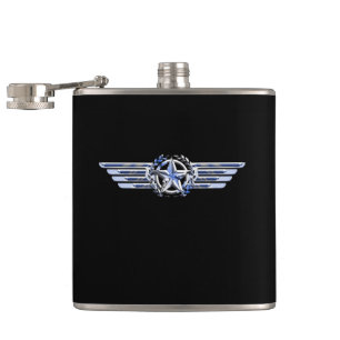 Petaca General Air Pilot Chrome como Star Wings Black