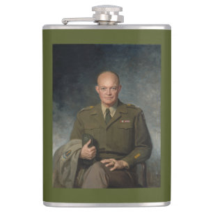 Petaca General Dwight Eisenhower Retrato pintado de 5 est