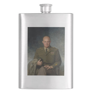 Petaca General Dwight Eisenhower Retrato pintado de 5 est