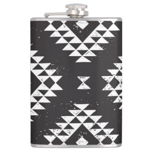 Petaca Geométrica Navajo: Tribal Blanco Negro.