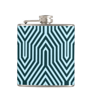 Petaca Geométrico Art Deco - azul índigo y hielo