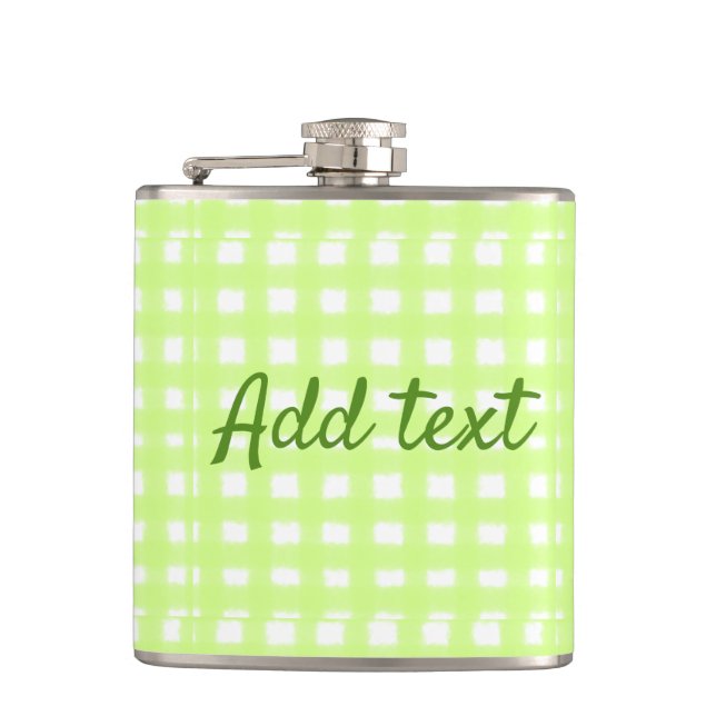 Petaca Gigante de color de arena verde ginham personaliza (Anverso)