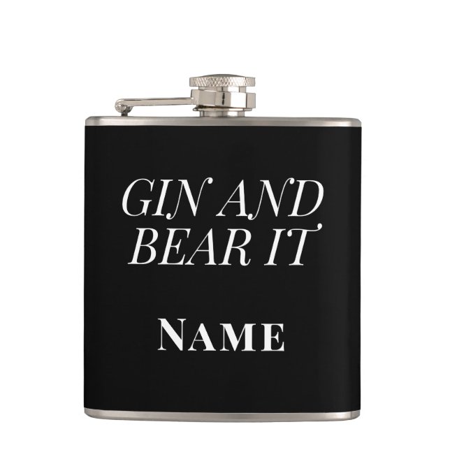 Petaca Gin and Bear It – Personalised Funny Gin (Anverso)