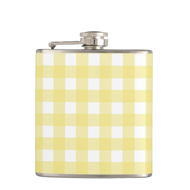 Petaca Gingham blanco y amarillo pálido (Anverso)
