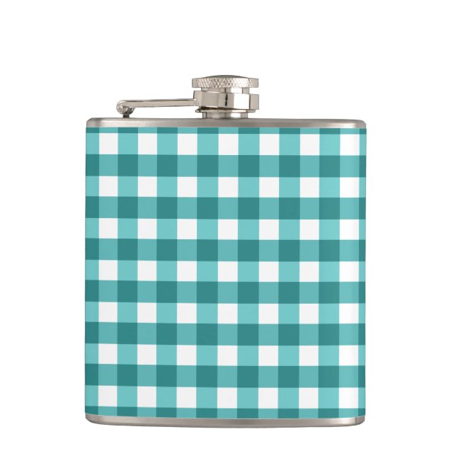 Petaca gingham verde azulada (Anverso)