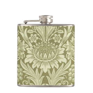 Petaca Girasol de William Morris Vintage Damasco de Oliva